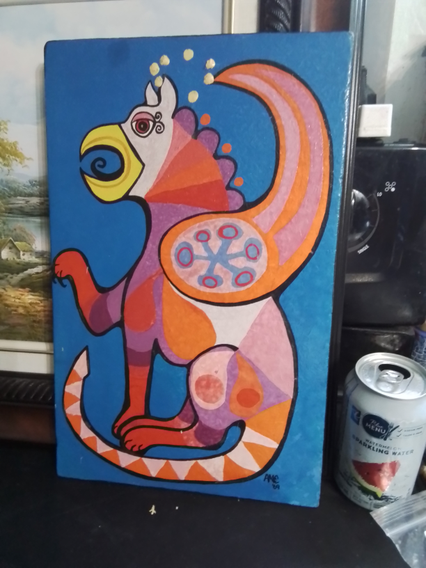 Vintage Griffin Painting, Signed AMC '69 - photo 5