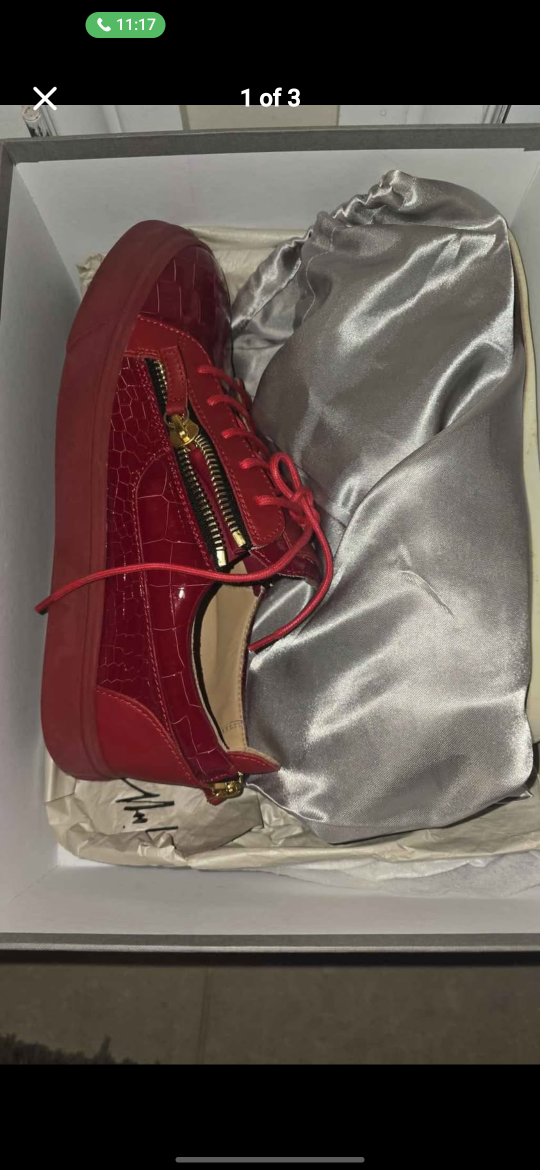 Giuseppe Zanotti Red Leather Sneakers - photo 2