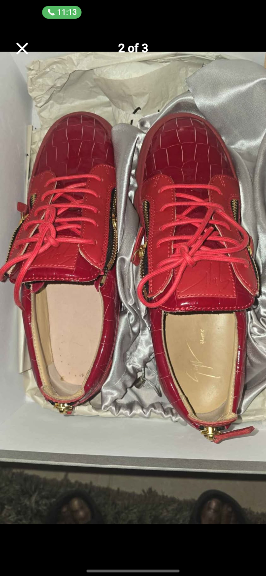 Giuseppe Zanotti Red Leather Sneakers - photo 3