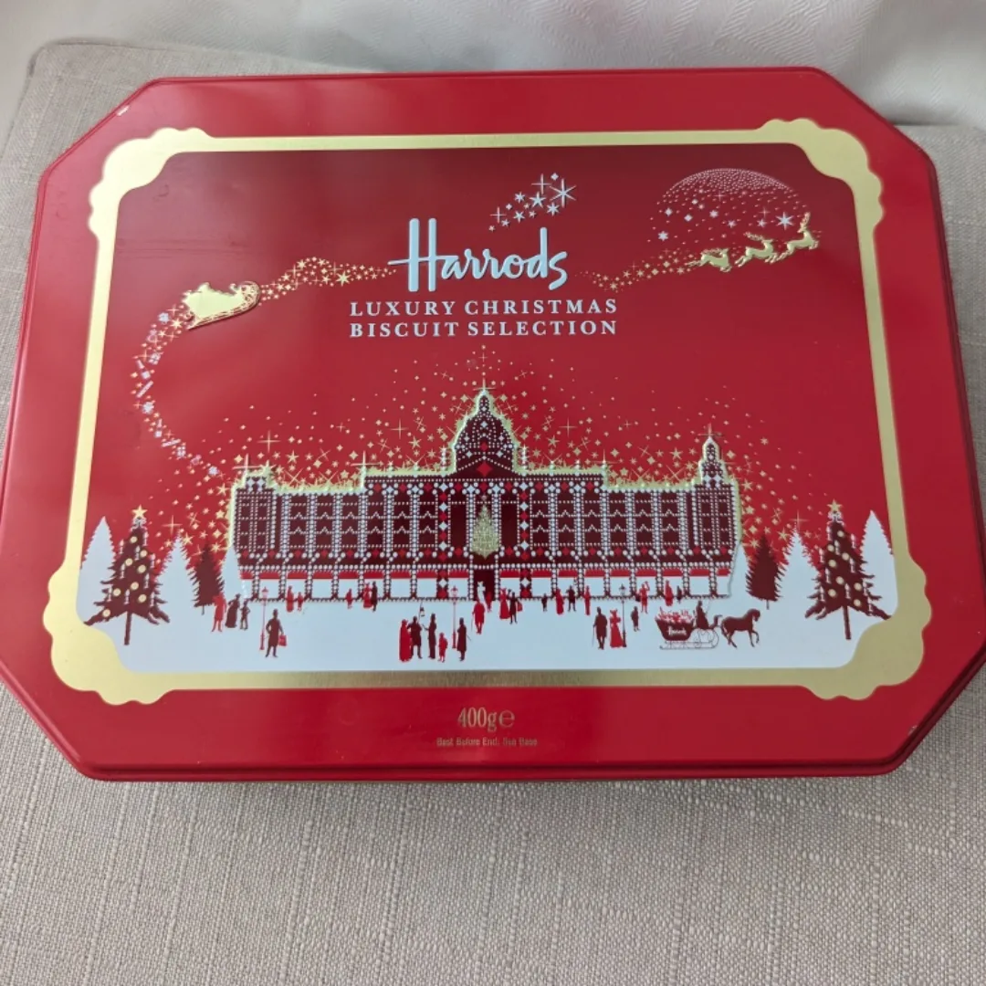 Harrods Christmas biscuit / cookie tin thumbnail