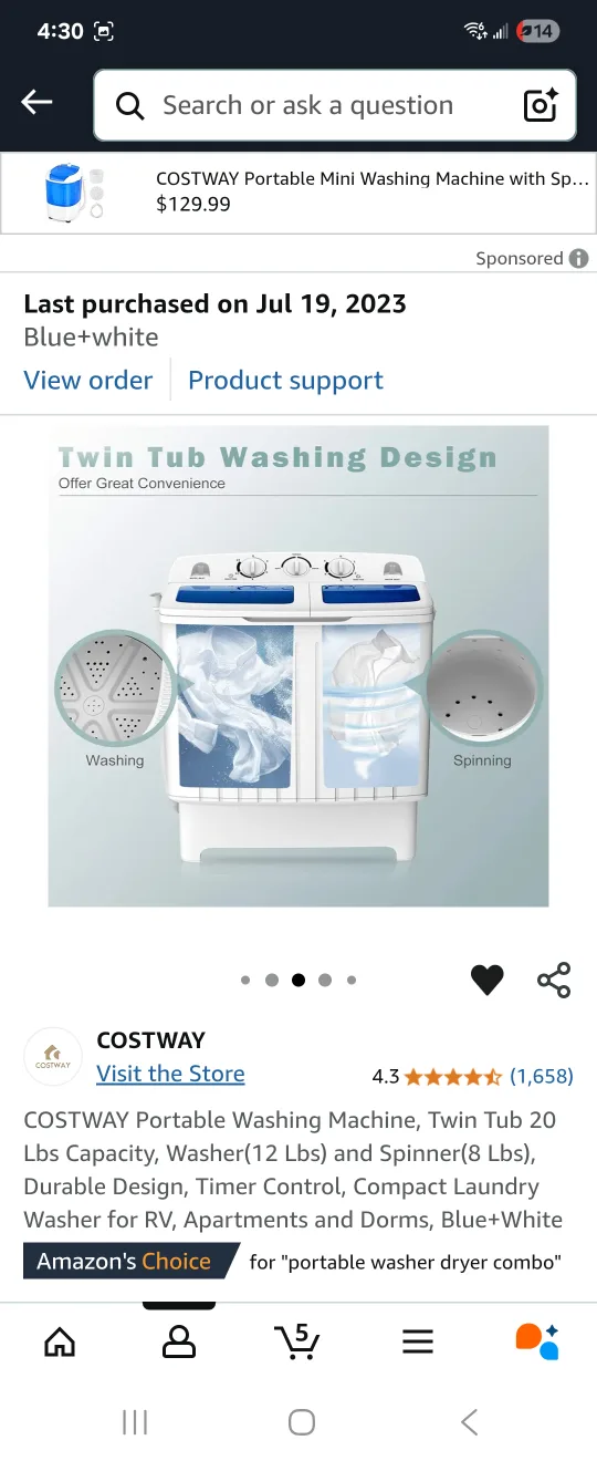 Portable Washing Machine and Spin Dryer combination image indicator(6)