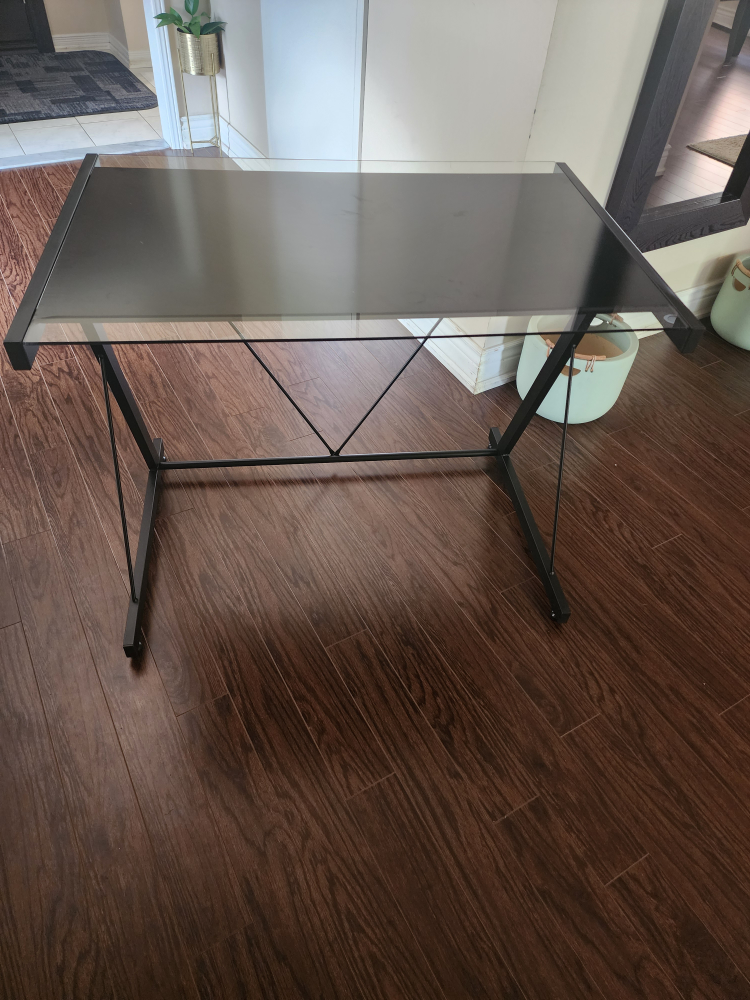 Black Glass Top Desk