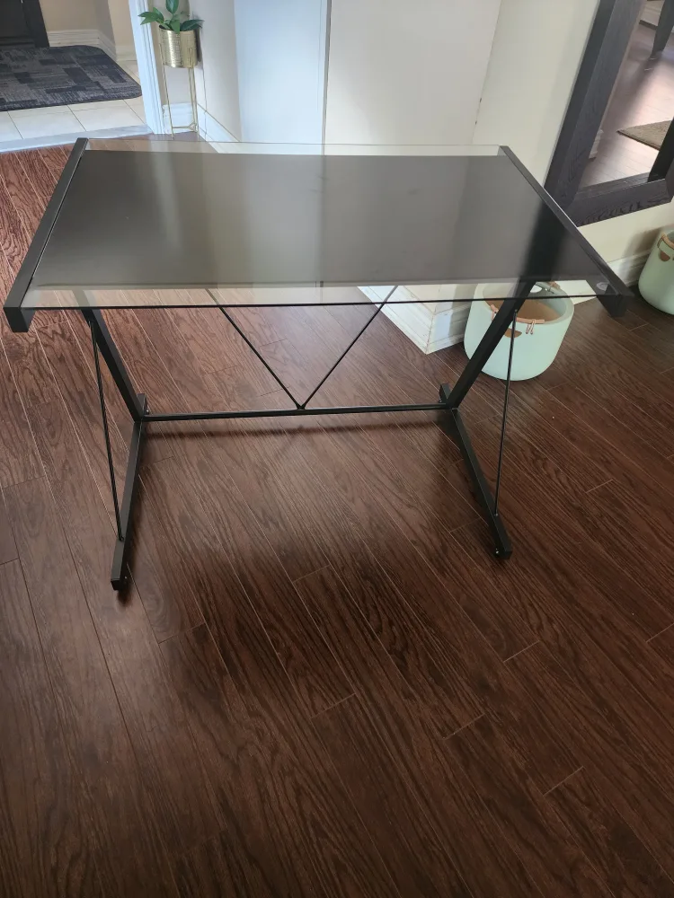Black Glass Top Desk