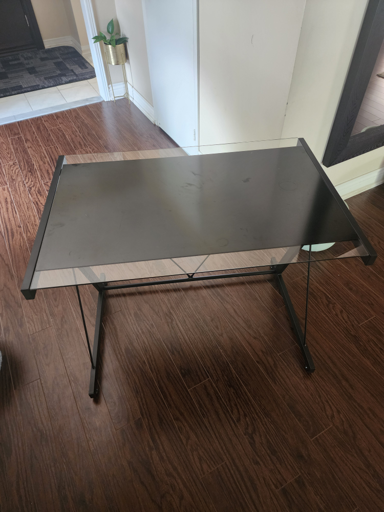 Black Glass Top Desk - photo 2
