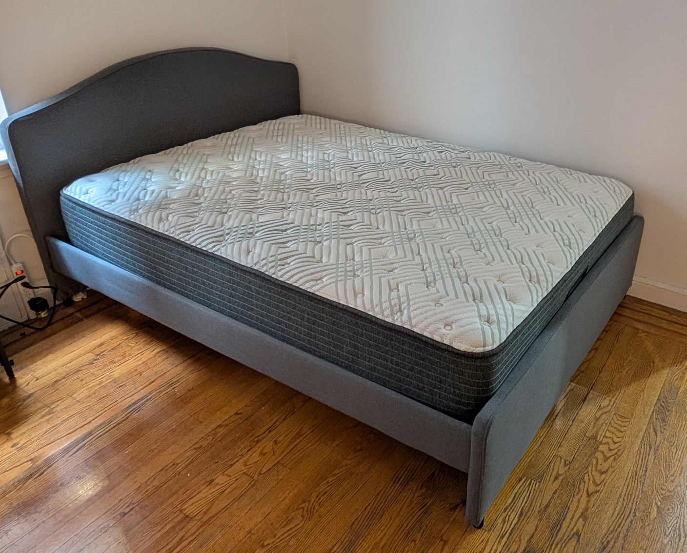 Gray Upholstered Bed Frame - photo 2