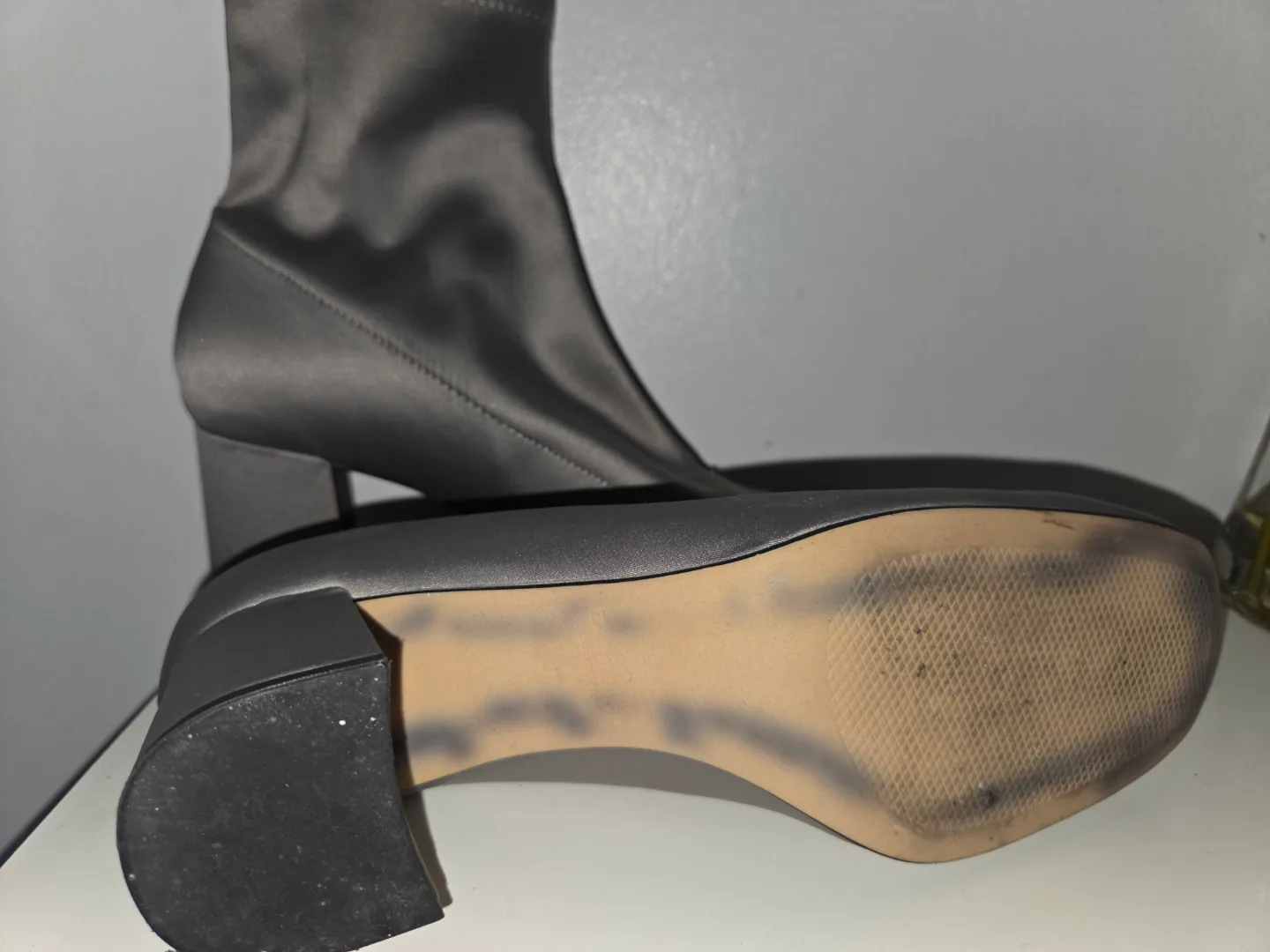 Grey Satin Ankle Boots Zara image indicator(2)