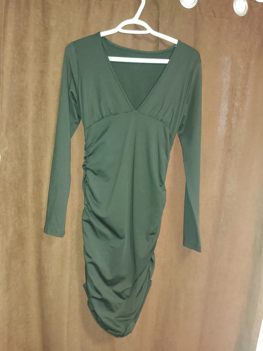 black Long Sleeve Mini Dress thumbnail