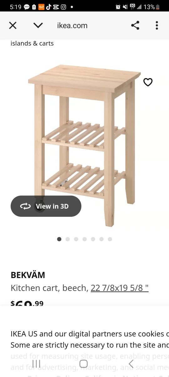 IKEA Bekväm Kitchen Cart thumbnail