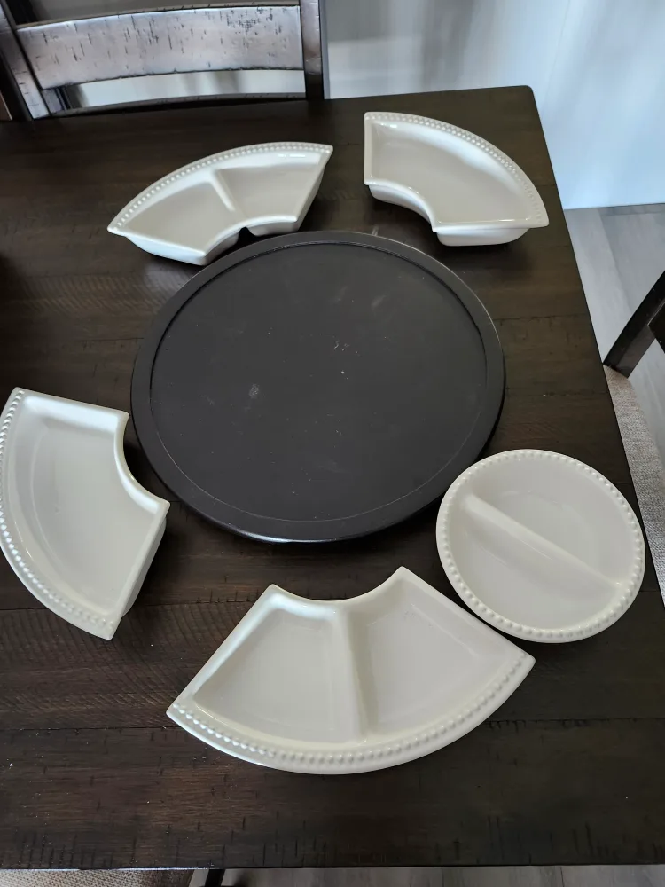 6 - piece Lazy Susan Serving Platter /appetizer Dish image indicator(2)