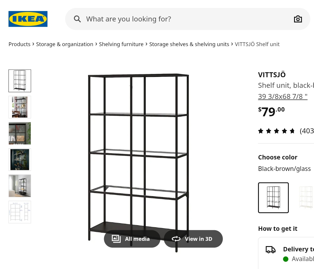 IKEA VITTSJÖ Shelf Unit