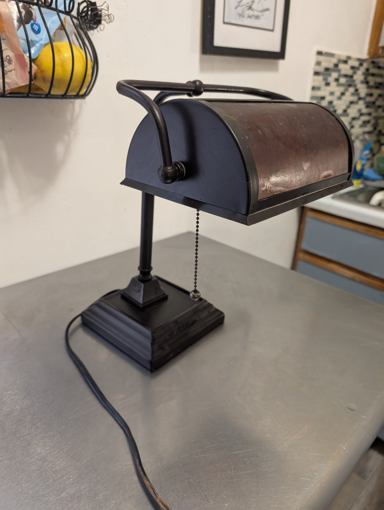 Banker's Desk Lamp - Brown & Black