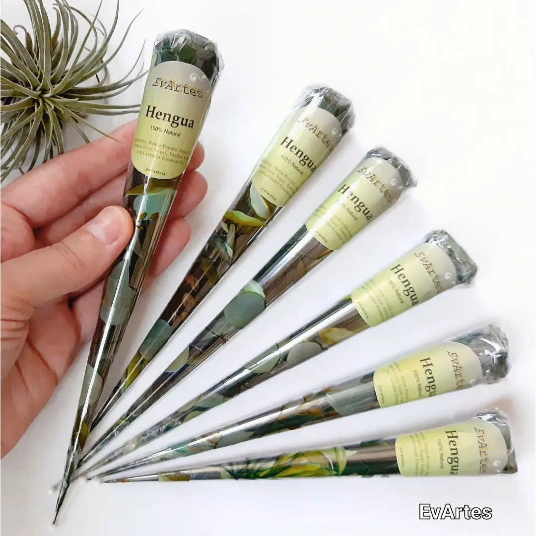 100% Natural Hengua Cones | Ultra Dark Mehndi Henna Stain image indicator(5)