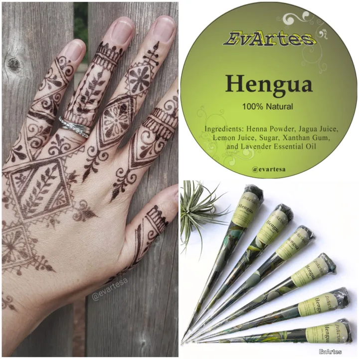 100% Natural Hengua Cones | Ultra Dark Mehndi Henna Stain image indicator(7)