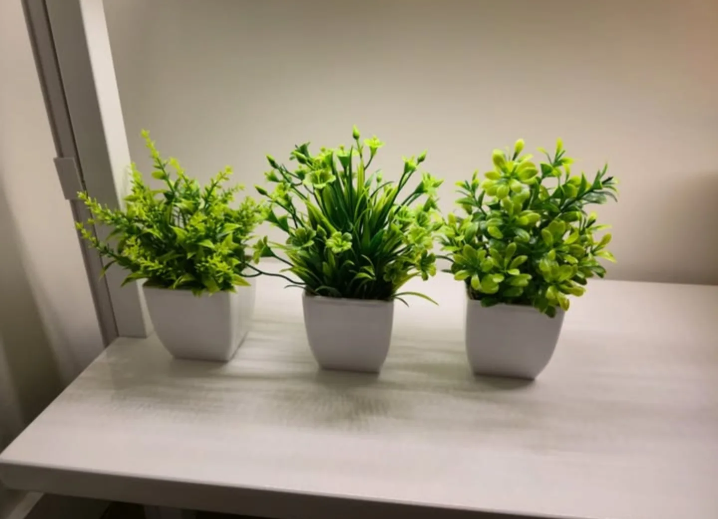 Mini Potted Faux Plant Set – 3 Artificial Eucalyptus in Pots thumbnail