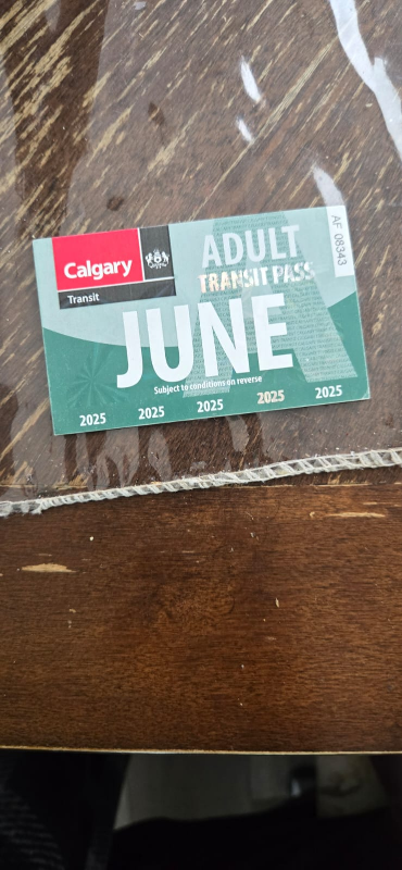 Calgary Transit Adult Pass - June 2025 - photo 2