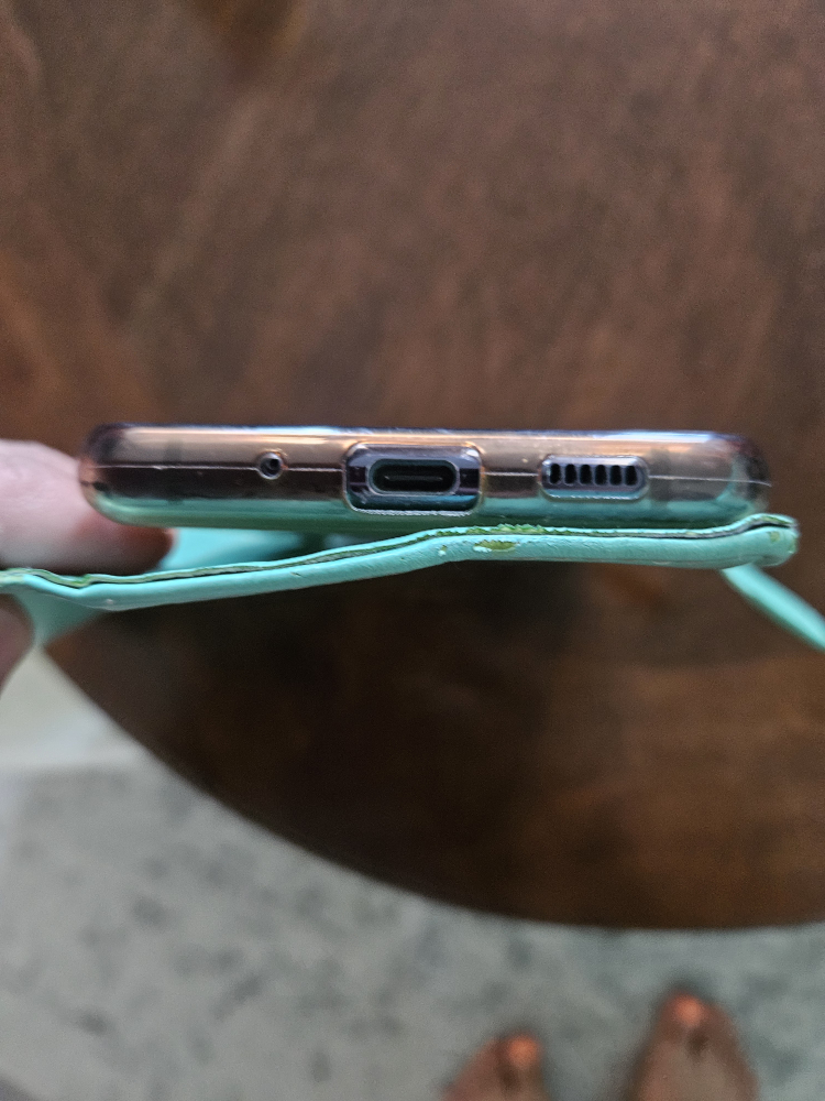 Samsung S20 FE with teal phone case/wallet - photo 2