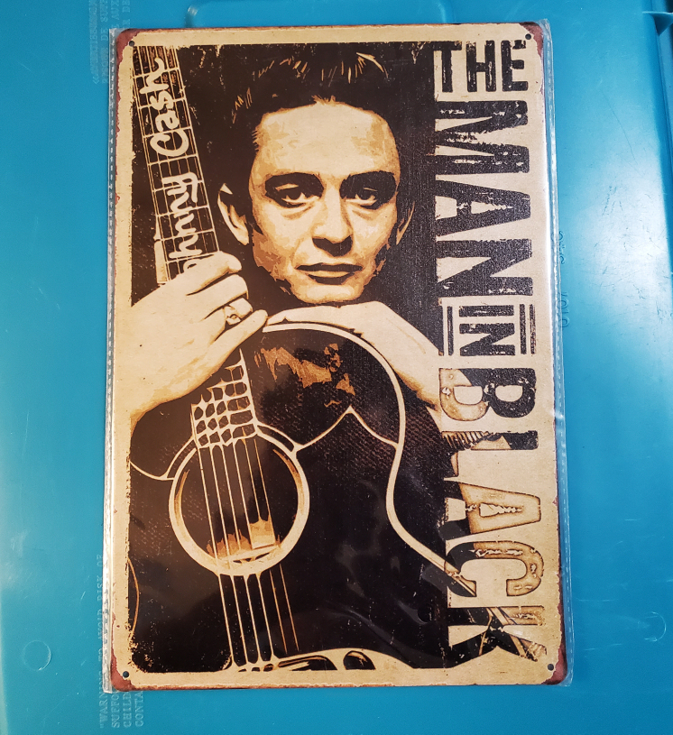 Johnny Cash Metal Sign (8" x 12")(New)