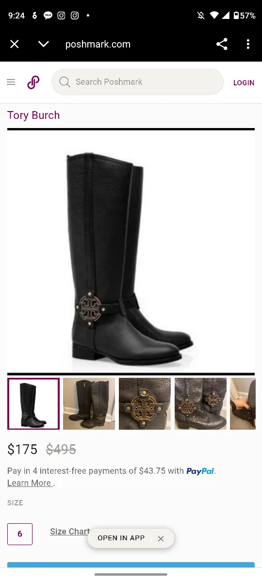 Tory Burch Black Leather Riding Boots image indicator(8)