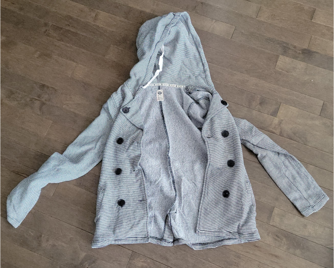 Roxy Striped Button-Up Hooded Jacket