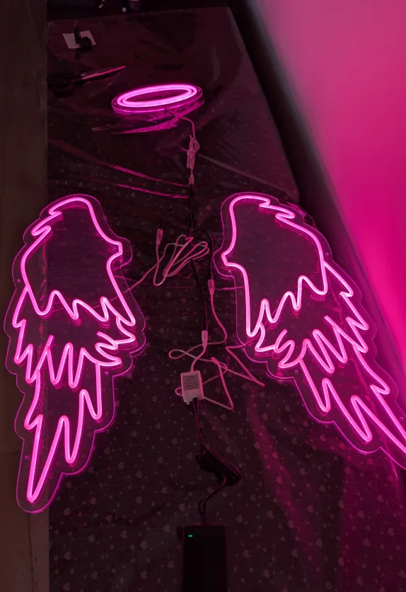 Pink Angel Wings LED Neon Sign - for photo thumbnail