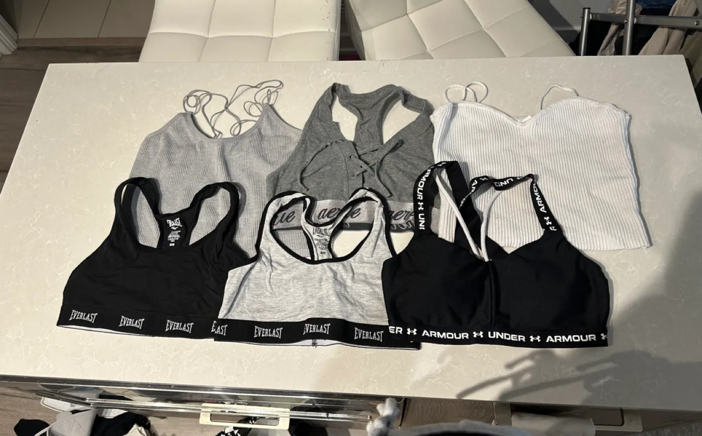 FREE: 6 bras/crops tops, size S/M thumbnail