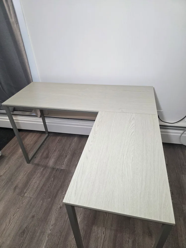 L-Shaped Corner Desk - Grey/Silver thumbnail