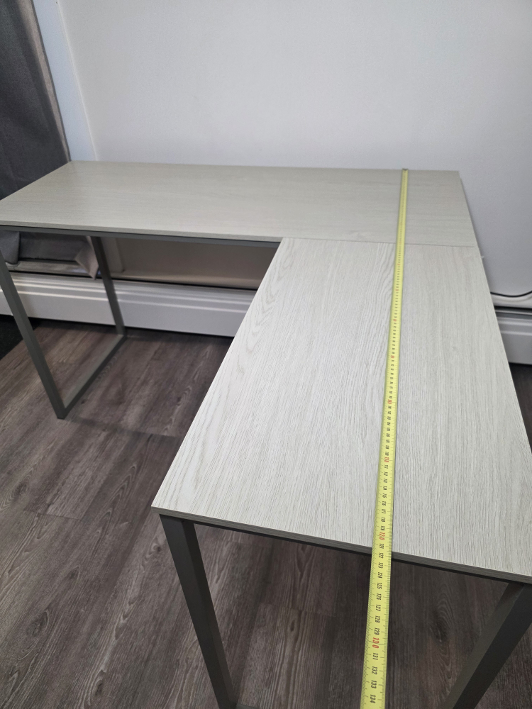 L-Shaped Corner Desk - Grey/Silver - photo 3