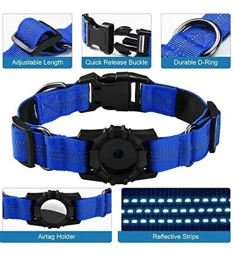 Dog Collar with AirTag Holder - Blue - Size L image indicator(2)