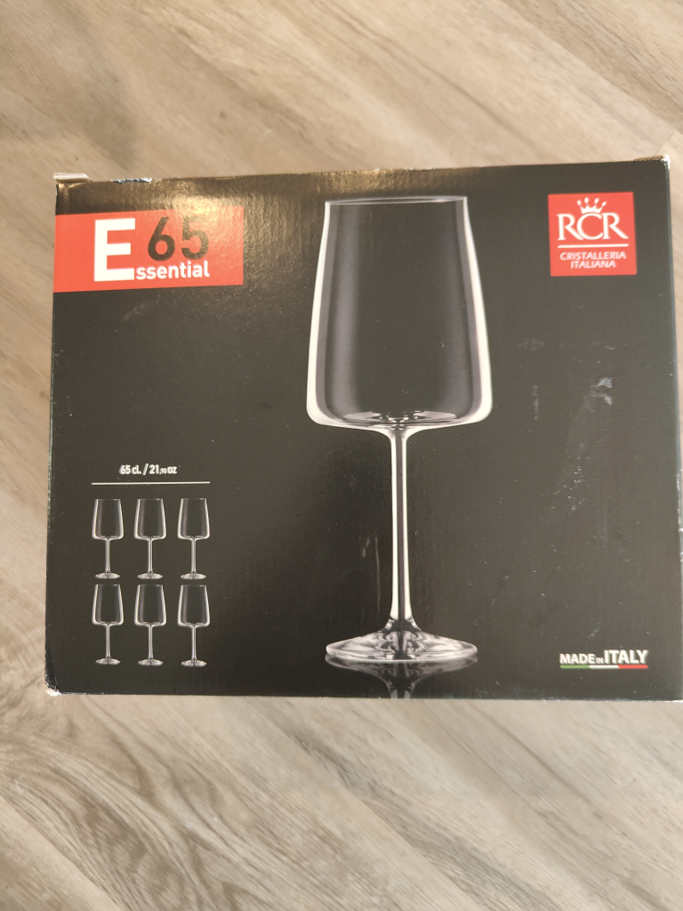 Brand new RCR wine glasses. Made in Italy