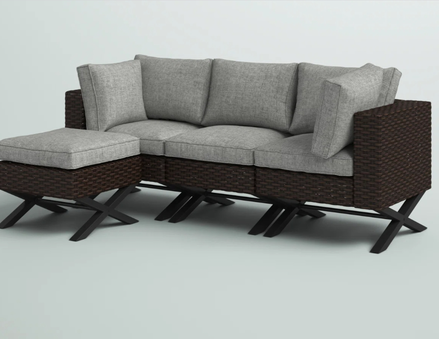 Brand New Brown Wicker Sectional Sofa with Ottoman - photo 2