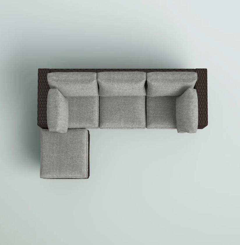 Brand New Brown Wicker Sectional Sofa with Ottoman - photo 4