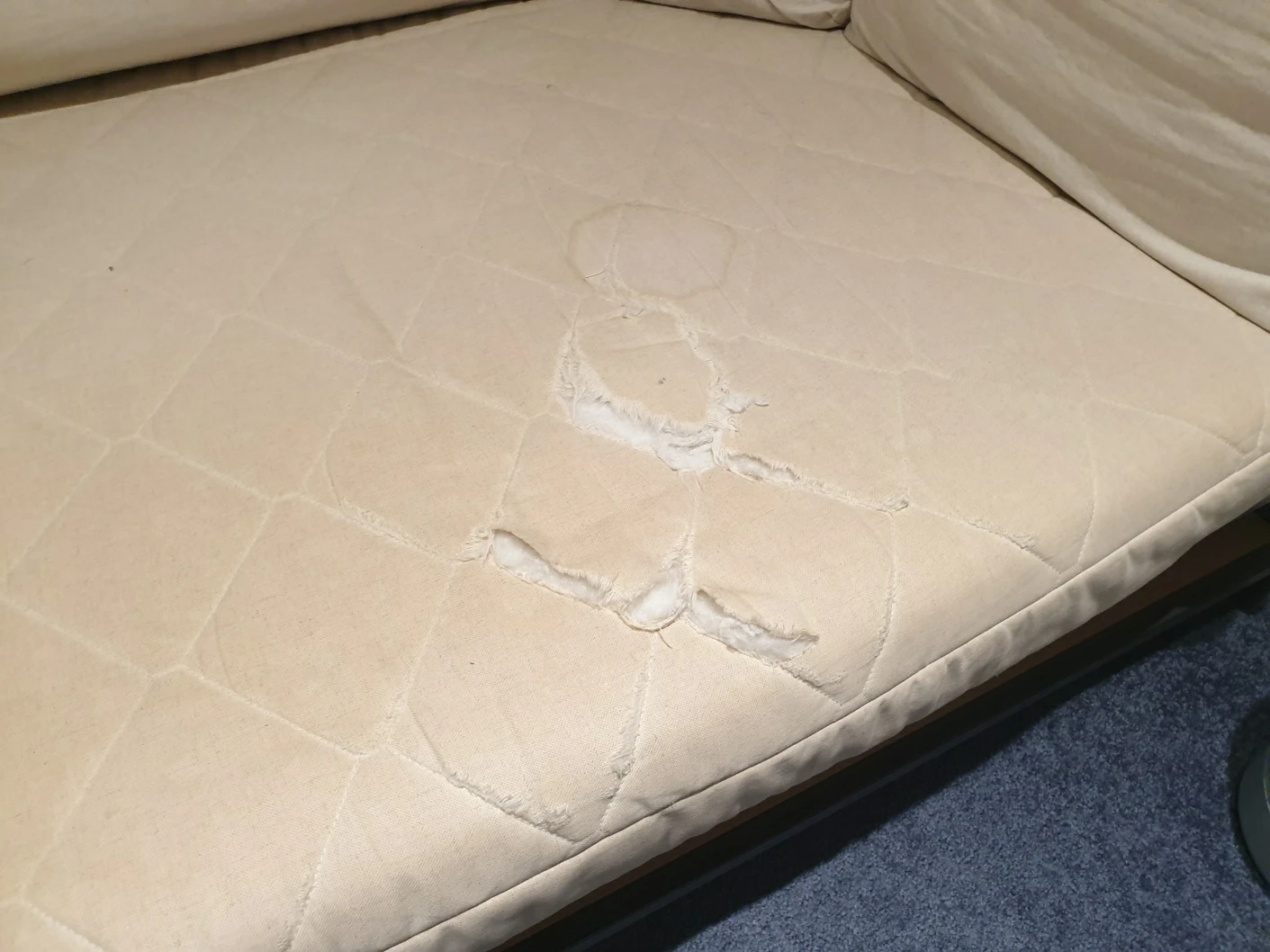 Beige Corner Sofa with Damage - photo 2