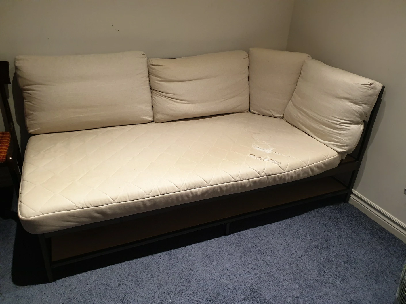 Beige Corner Sofa with Damage - photo 3