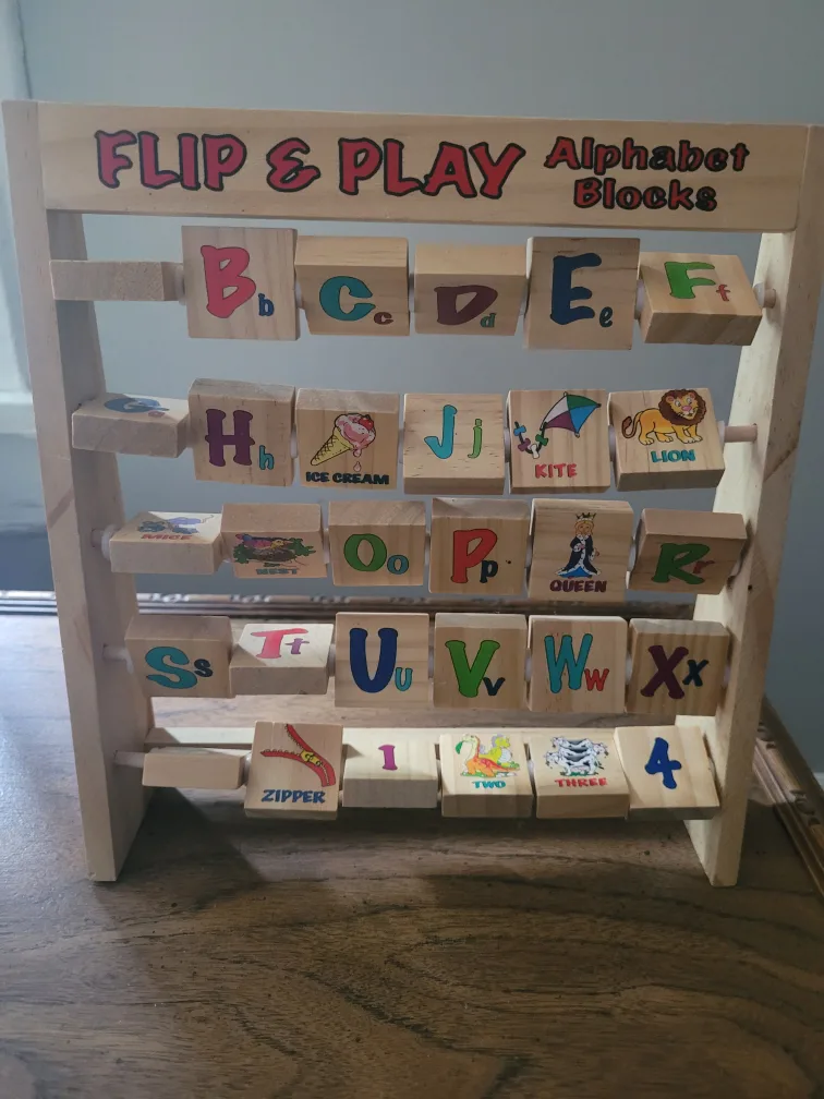 Wooden Flip & Play Alphabet Blocks