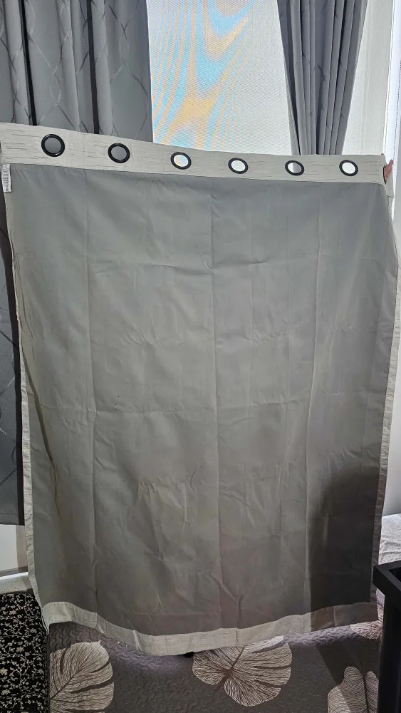 Grey Curtain Full Blackout x 2 Items image indicator(3)