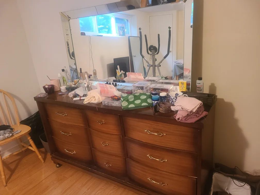 Wooden Dresser with Mirror thumbnail