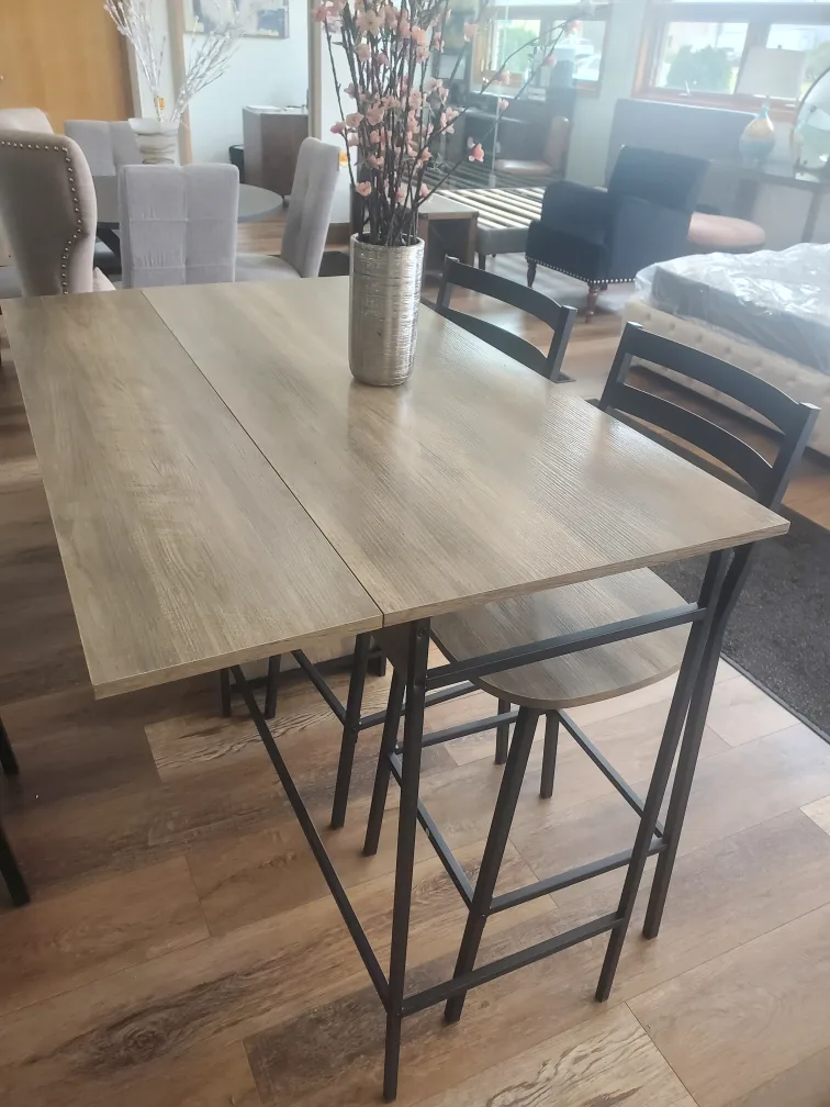 Counter Height Table With Stools and shelves (New In Box) image indicator(4)