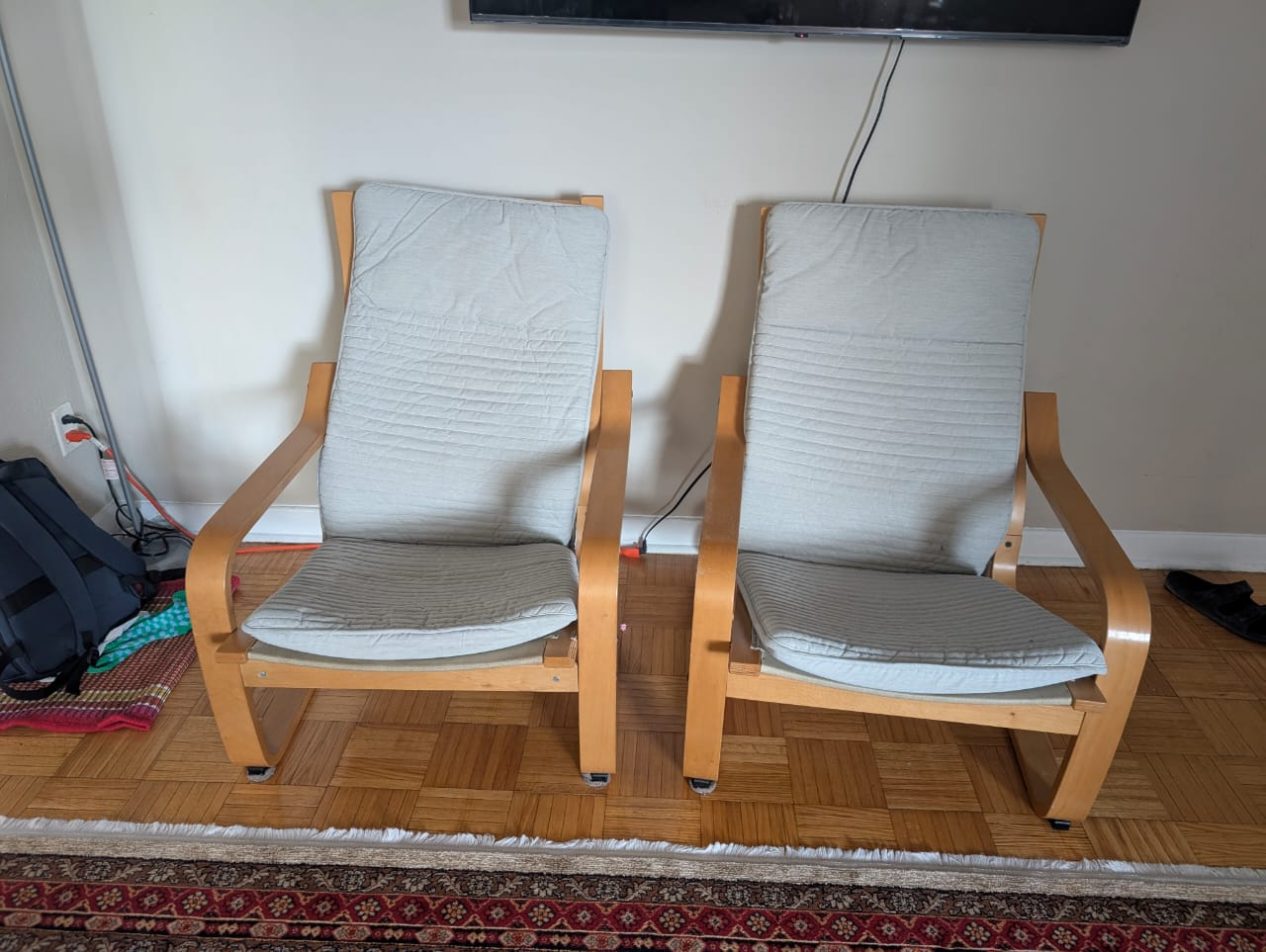 Set of 2 Light Wood arm Chairs from IKEA