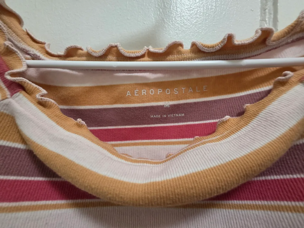 Aeropostale Striped Off-Shoulder Top - Size M image indicator(2)