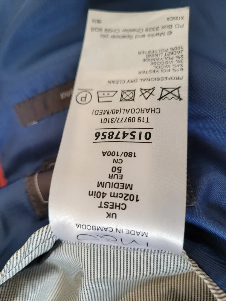 M&S Charcoal Wool Blend Blazer image indicator(3)