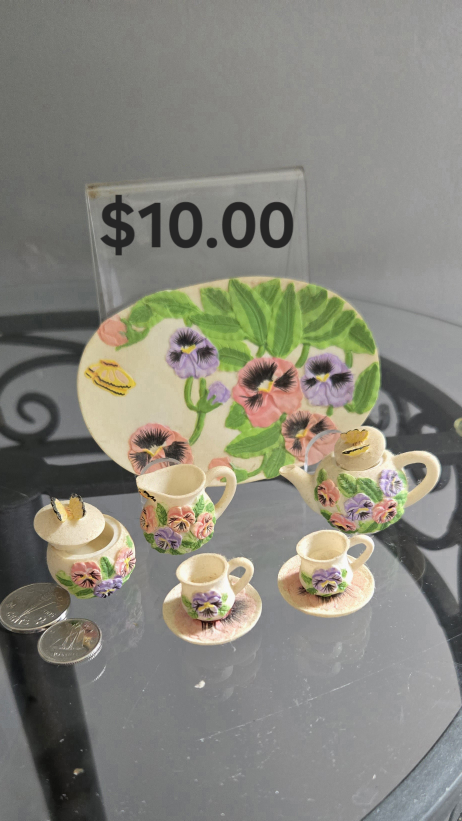 Miniature Floral Tea Set