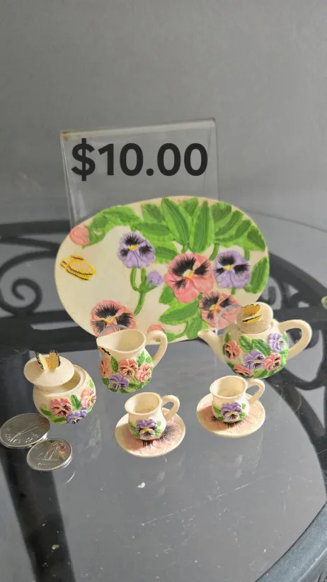 Miniature Floral Tea Set thumbnail