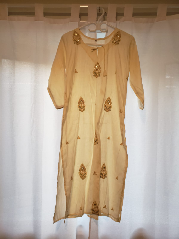 Cream-Coloured Embroidered Dress