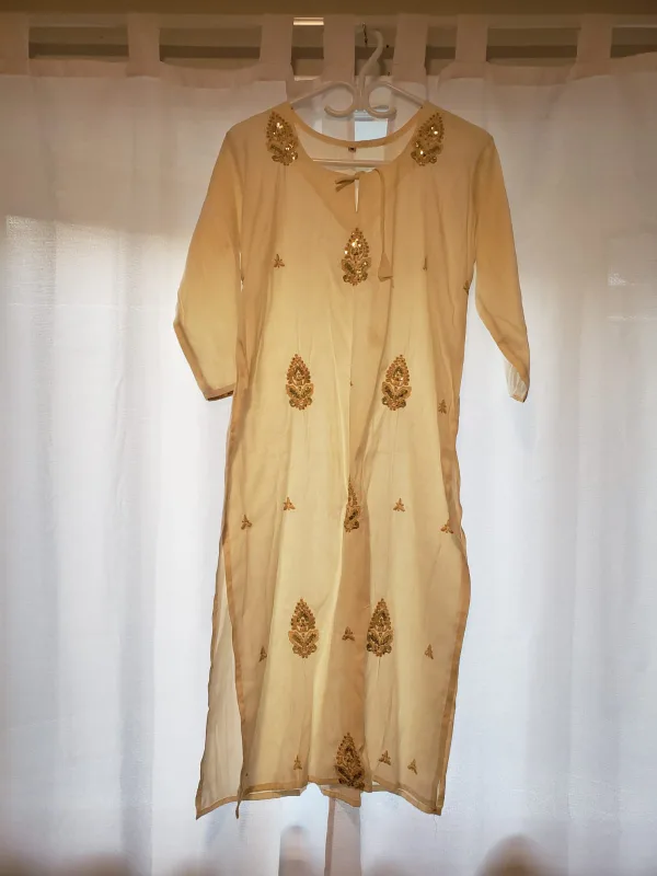 Cream-Coloured Embroidered Dress thumbnail