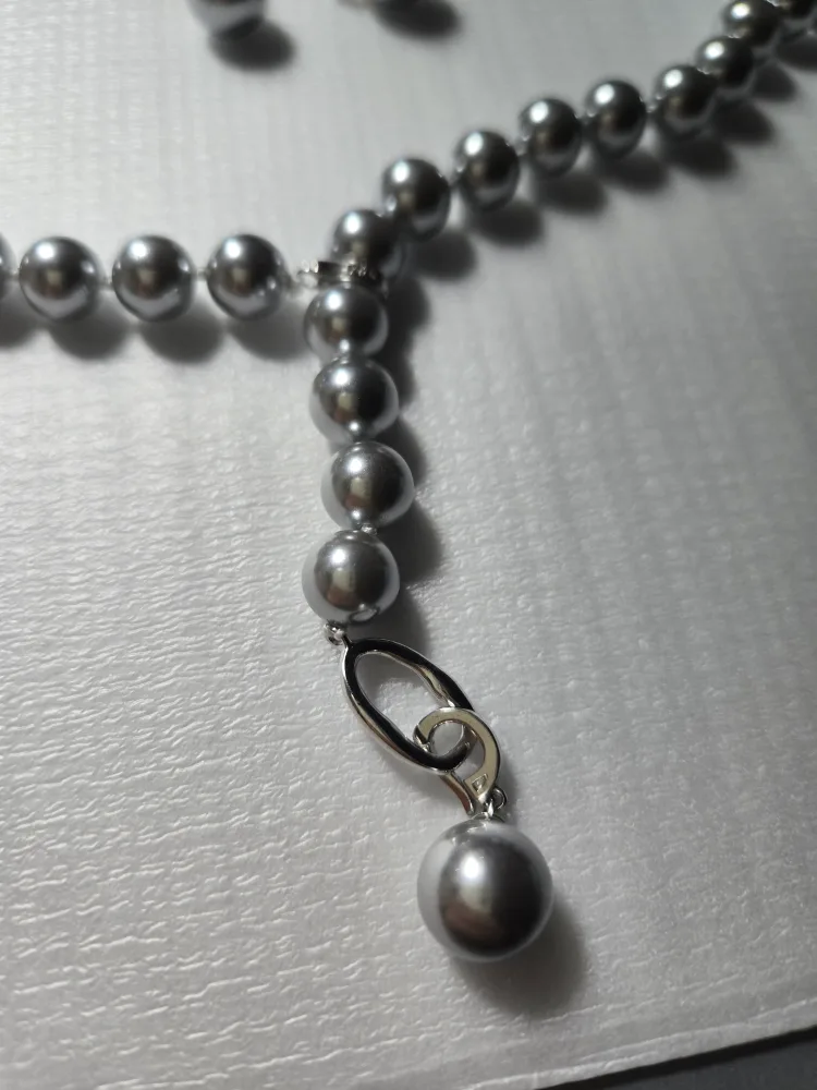 Pearl Necklace & Earrings Set - Silver image indicator(3)