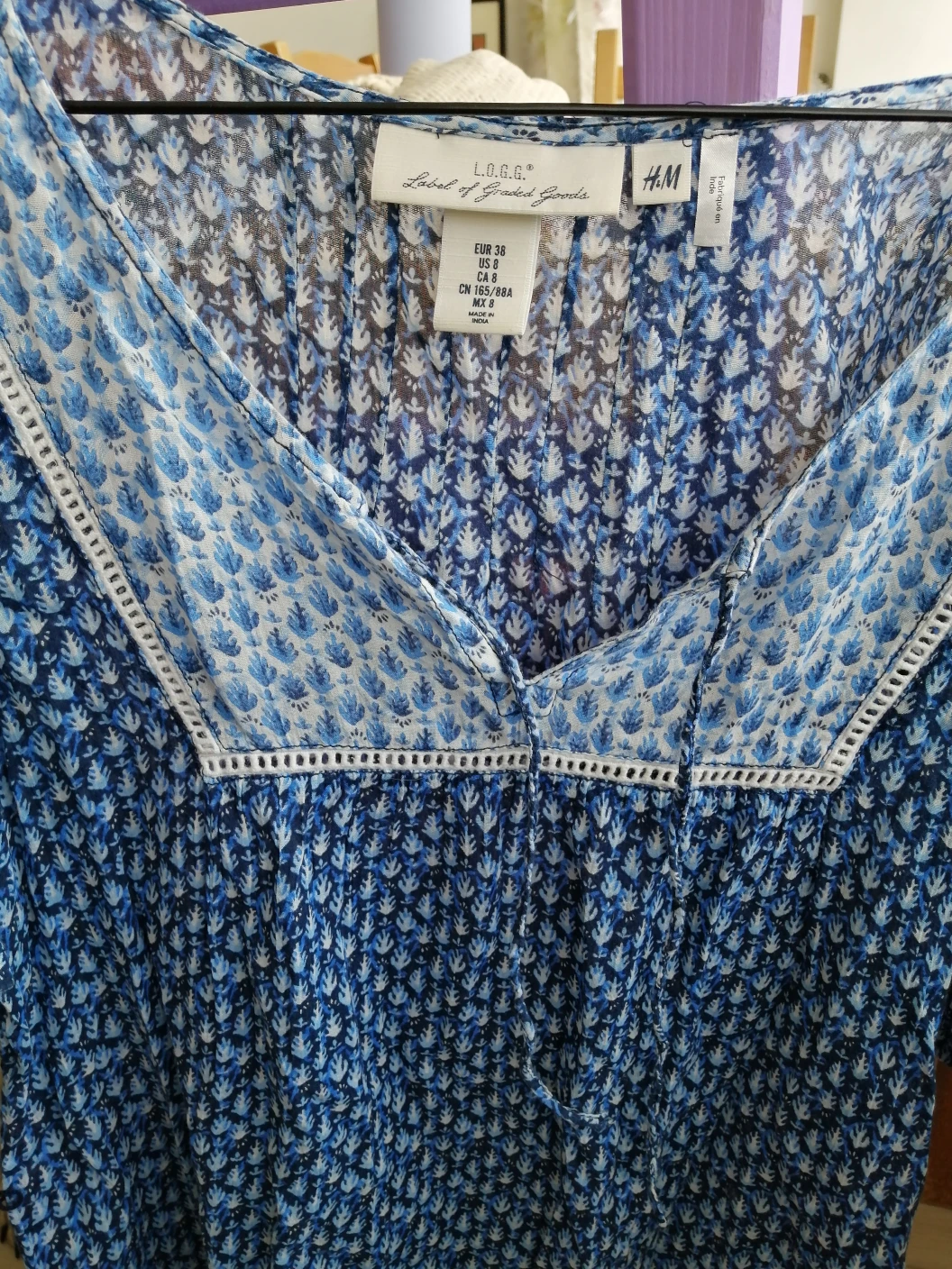 H&M Blue Patterned Dress