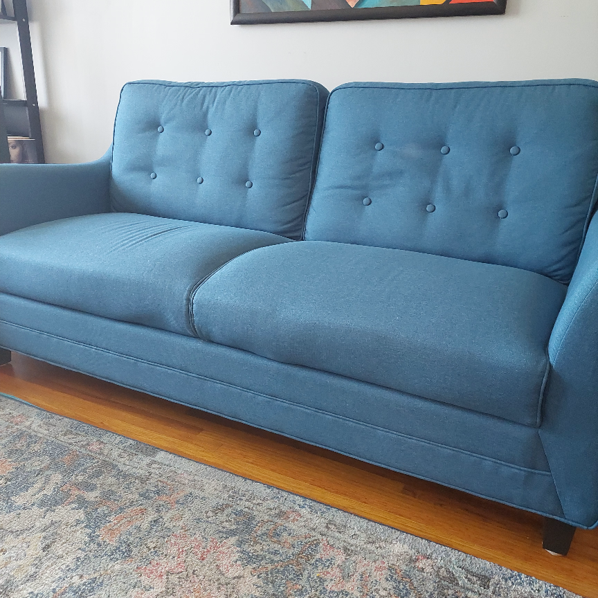 Blue Three Seater Sofa - photo 4