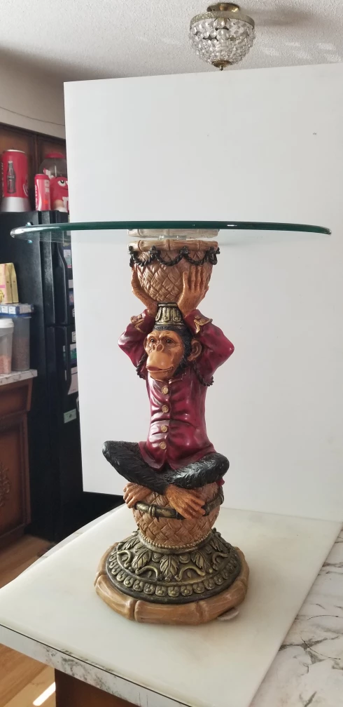 Funky Monkey glass top table