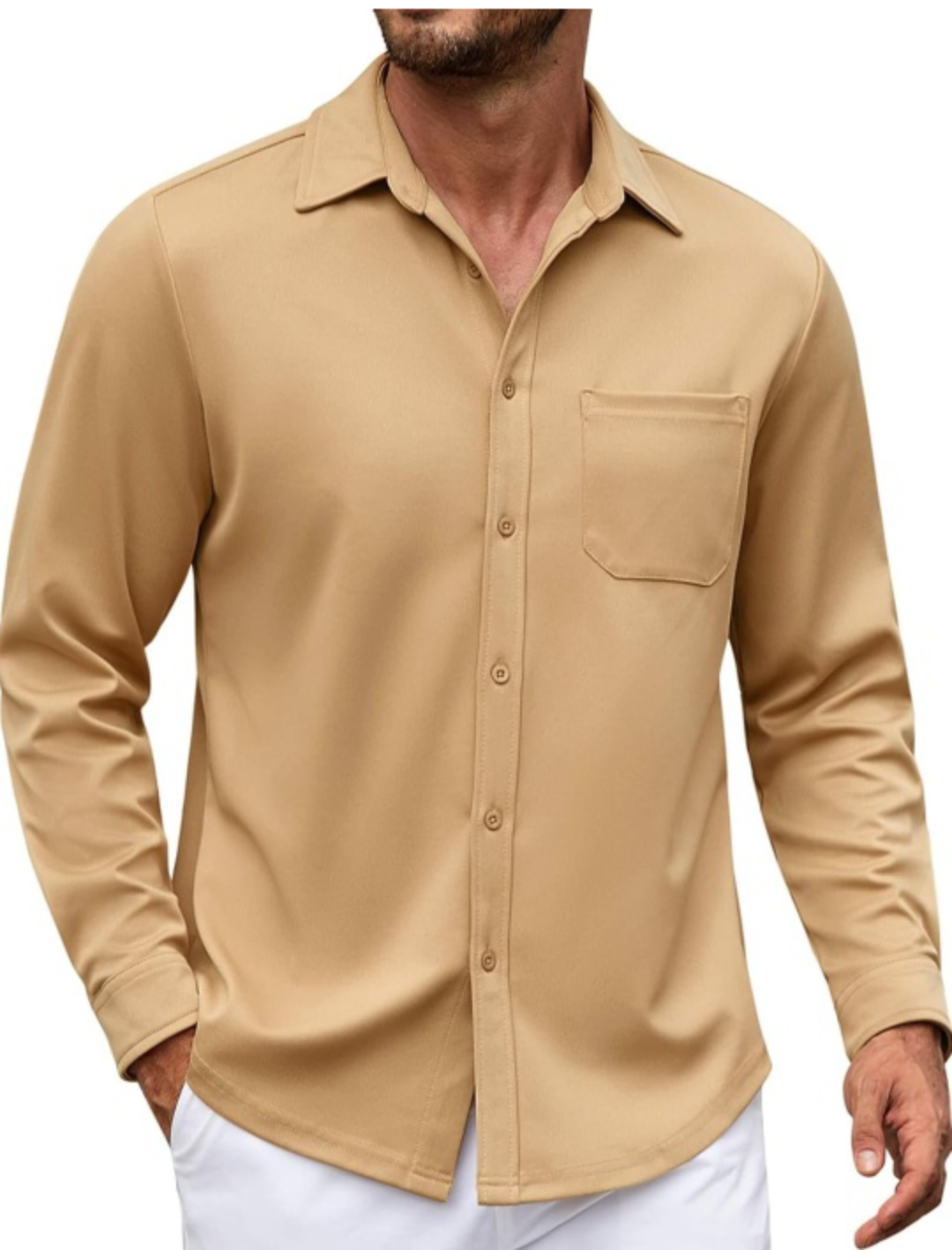 Mens Long Sleeve Casual Button Down Shirt - photo 3