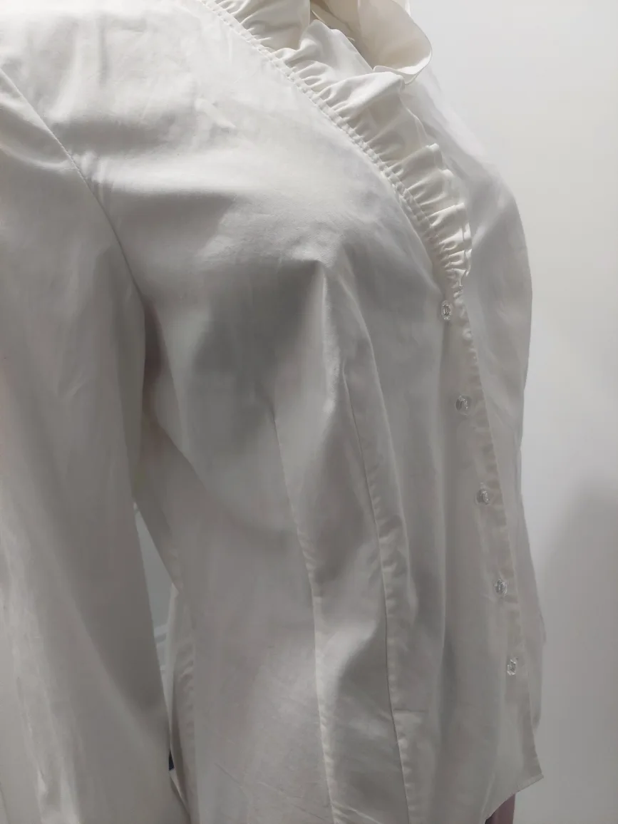 Brooks Brothers White  Elegant Ruffle  Blouse image indicator(4)